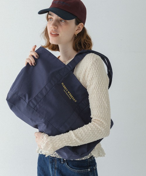 URBAN RESEARCH Sonny Label(アーバンリサーチサニーレーベル)の「SLEEPY WEEKDAY TOTEBAG(トートバッグ・レディース・ネイビー/ブラウン系その他/グリーン・ONE)」の3枚目の写真