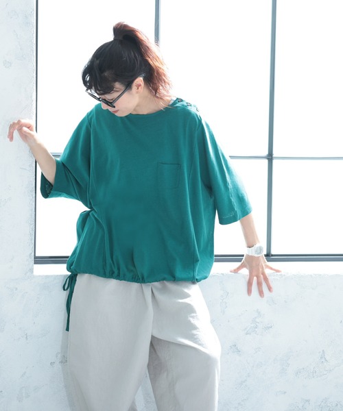 soulberry(ソウルベリー)の「夏をさらり着こなすプルオーバー(Tシャツ/カットソー・レディース・グリーン・L/M/5L/4L/3L/LL)」の9枚目の写真
