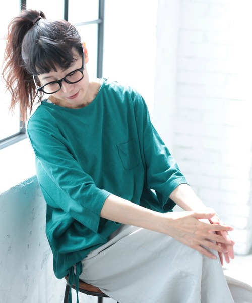 soulberry(ソウルベリー)の「夏をさらり着こなすプルオーバー(Tシャツ/カットソー・レディース・グリーン・L/M/5L/4L/3L/LL)」の6枚目の写真