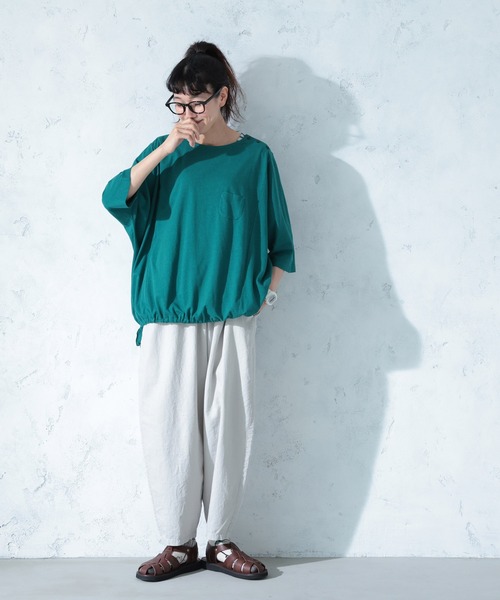 soulberry(ソウルベリー)の「夏をさらり着こなすプルオーバー(Tシャツ/カットソー・レディース・グリーン・L/M/5L/4L/3L/LL)」の5枚目の写真