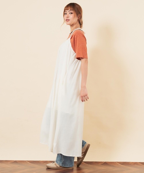 anap mimpi(アナップミンピ)の「エアリーロングキャミワンピース(ワンピース・レディース・ブラック/ダークブラウン/アイボリー・F)」の6枚目の写真