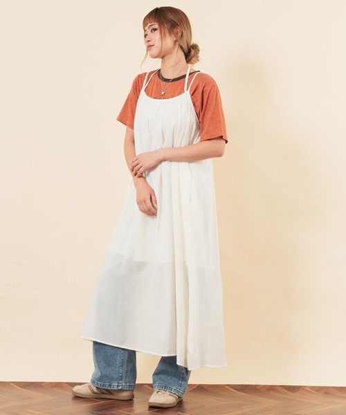 anap mimpi(アナップミンピ)の「エアリーロングキャミワンピース(ワンピース・レディース・ブラック/ダークブラウン/アイボリー・F)」の5枚目の写真