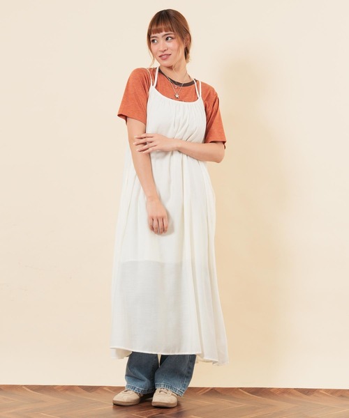 anap mimpi(アナップミンピ)の「エアリーロングキャミワンピース(ワンピース・レディース・ブラック/ダークブラウン/アイボリー・F)」の18枚目の写真