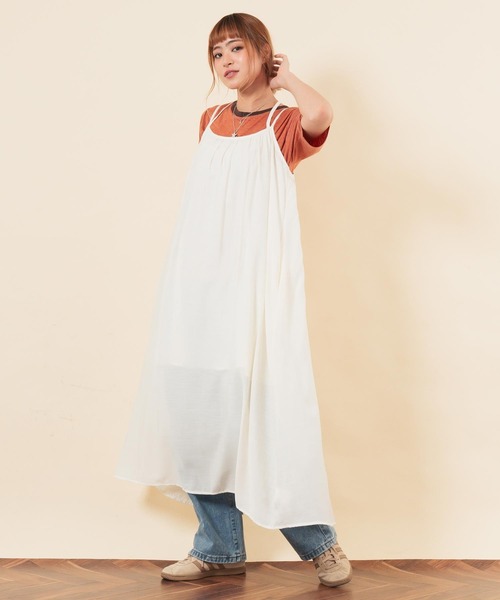 anap mimpi(アナップミンピ)の「エアリーロングキャミワンピース(ワンピース・レディース・ブラック/ダークブラウン/アイボリー・F)」の4枚目の写真