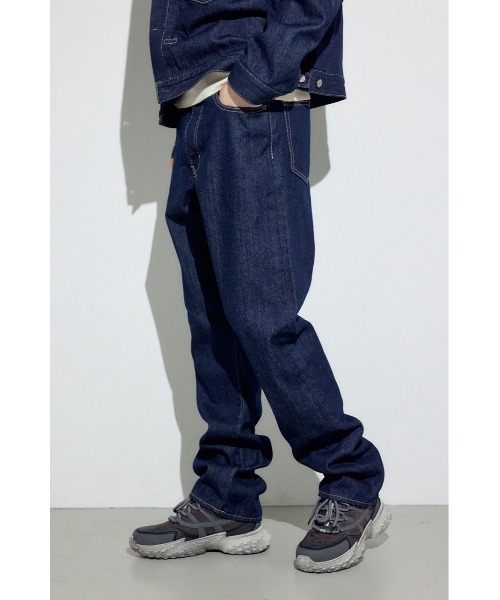 AZUL by moussy(アズールバイマウジー)の「【セットアップ対応】AZUL DENIM ルーズストレート デニム ジーンズ ロングパンツ(デニムパンツ・メンズ・ワンウォッシュ/ブルー・34inch/32inch/30inch/28inch)」の9枚目の写真