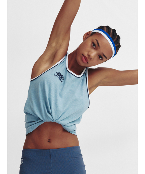 MENASOO(ミナス)の「Signature Double Binding Sleeveless Top_Skyblue(Tシャツ/カットソー・レディース・スカイブルー・F)」の4枚目の写真