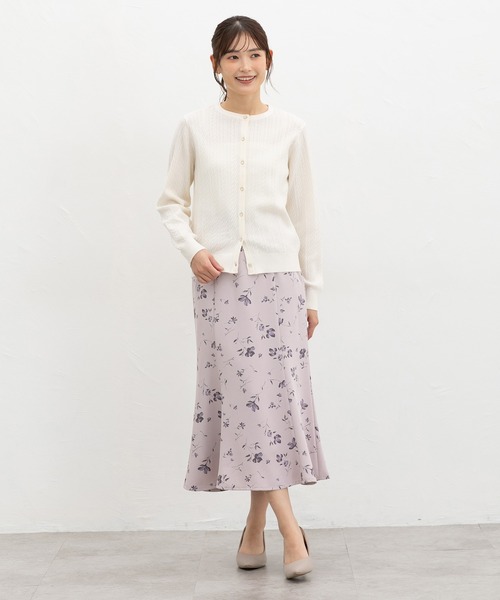 Honeys(ハニーズ)の「花柄マーメイドスカート(スカート・レディース・アイボリー系1/ブラウン系1/パープル系1・3L/L/LL/M/S)」の11枚目の写真