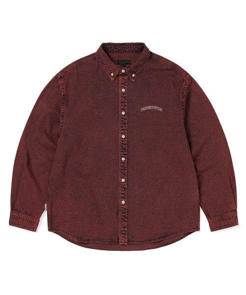 thisisneverthat(ディスイズネバーザット)の「Washed Denim Shirt(シャツ/ブラウス・メンズ・レッド/ダークブラウン/インディゴブルー・M/L/S/XL)」の3枚目の写真