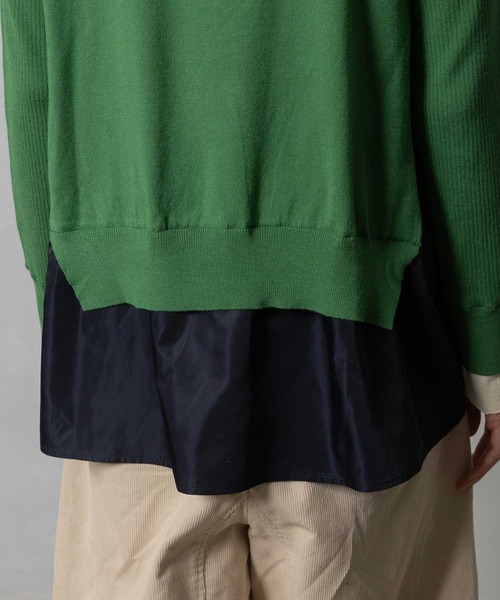 MARECHAL TERRE（マルシャルテル）の「ドロストコンビネーションニット（ニット/セーター・レディース・グリーン/ネイビー/ブラック/オフホワイト・MEDIUM）」の13枚目の写真