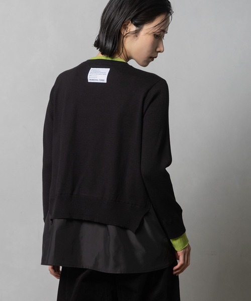MARECHAL TERRE（マルシャルテル）の「ドロストコンビネーションニット（ニット/セーター・レディース・グリーン/ネイビー/ブラック/オフホワイト・MEDIUM）」の16枚目の写真
