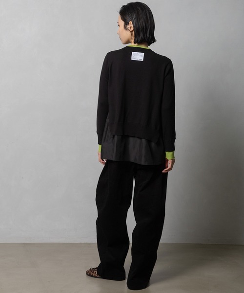 MARECHAL TERRE（マルシャルテル）の「ドロストコンビネーションニット（ニット/セーター・レディース・グリーン/ネイビー/ブラック/オフホワイト・MEDIUM）」の17枚目の写真