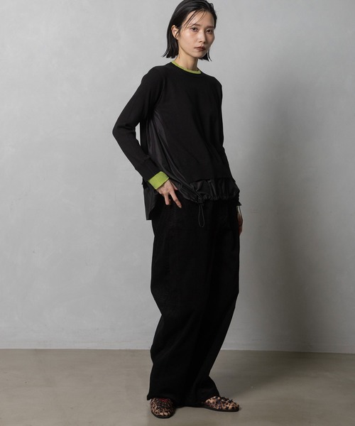 MARECHAL TERRE（マルシャルテル）の「ドロストコンビネーションニット（ニット/セーター・レディース・グリーン/ネイビー/ブラック/オフホワイト・MEDIUM）」の18枚目の写真