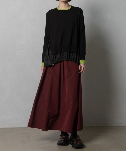 MARECHAL TERRE（マルシャルテル）の「ドロストコンビネーションニット（ニット/セーター・レディース・グリーン/ネイビー/ブラック/オフホワイト・MEDIUM）」の20枚目の写真