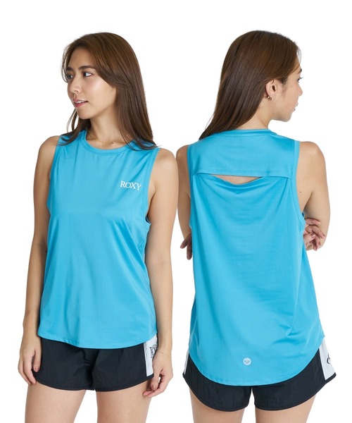 ROXY(ロキシー)の「ROXY FITNESS EARTHY CRISP TANK バックスリットタンクトップ /速乾/UVカット/水陸両用 【2026年秋冬モデル】/ロキシー(タンクトップ・レディース・ブラック系その他/ホワイト/ブラック・SMALL/MEDIUM/LARGE)」の1枚目の写真