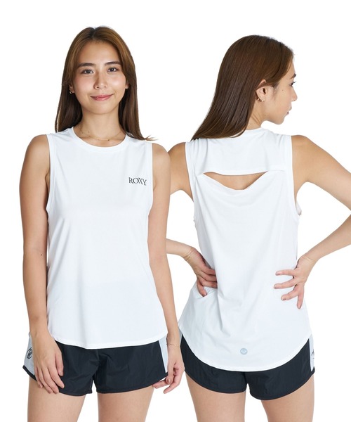 ROXY(ロキシー)の「ROXY FITNESS EARTHY CRISP TANK バックスリットタンクトップ /速乾/UVカット/水陸両用 【2026年秋冬モデル】/ロキシー(タンクトップ・レディース・ブラック系その他/ホワイト/ブラック・SMALL/MEDIUM/LARGE)」の2枚目の写真