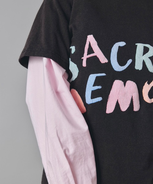 AT THE TRNK(アットザトランク)の「カラフルフロッキー プリント Tシャツ AT THE TRNK(Tシャツ/カットソー・レディース・グレー/ピンク・M)」の19枚目の写真