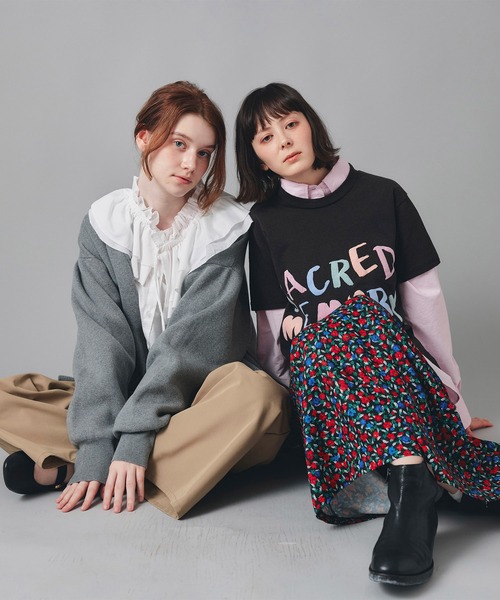 AT THE TRNK(アットザトランク)の「カラフルフロッキー プリント Tシャツ AT THE TRNK(Tシャツ/カットソー・レディース・グレー/ピンク・M)」の16枚目の写真