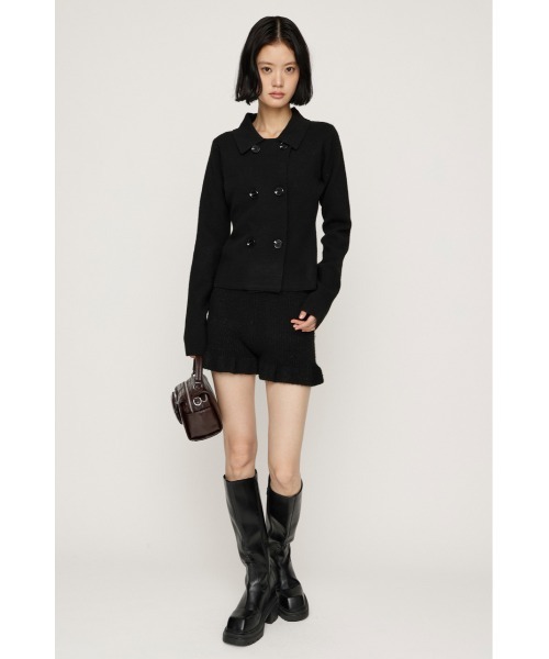 SLY(スライ)の「FRILL KNIT S/PT フリルニットショートパンツ 秋服 ニットパンツ(スラックス・レディース・ブラック/ベージュ/ダークグレー・FREE)」の6枚目の写真