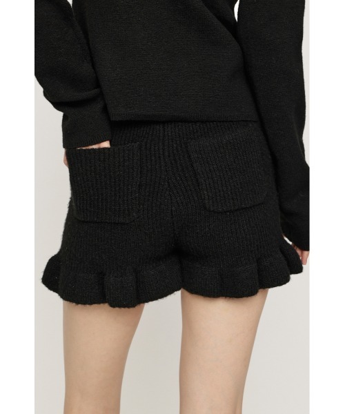 SLY(スライ)の「FRILL KNIT S/PT フリルニットショートパンツ 秋服 ニットパンツ(スラックス・レディース・ブラック/ベージュ/ダークグレー・FREE)」の7枚目の写真