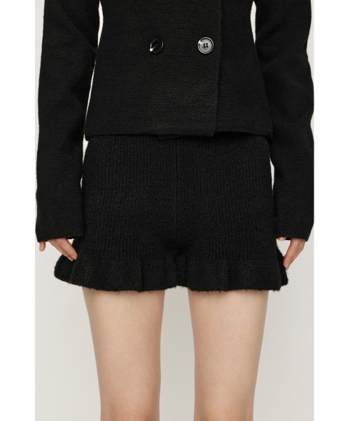 SLY(スライ)の「FRILL KNIT S/PT フリルニットショートパンツ 秋服 ニットパンツ(スラックス・レディース・ブラック/ベージュ/ダークグレー・FREE)」の8枚目の写真