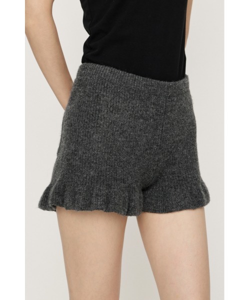 SLY(スライ)の「FRILL KNIT S/PT フリルニットショートパンツ 秋服 ニットパンツ(スラックス・レディース・ブラック/ベージュ/ダークグレー・FREE)」の12枚目の写真