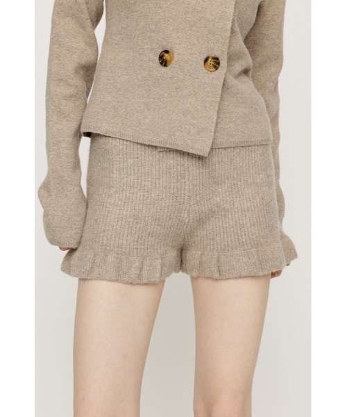 SLY(スライ)の「FRILL KNIT S/PT フリルニットショートパンツ 秋服 ニットパンツ(スラックス・レディース・ブラック/ベージュ/ダークグレー・FREE)」の14枚目の写真