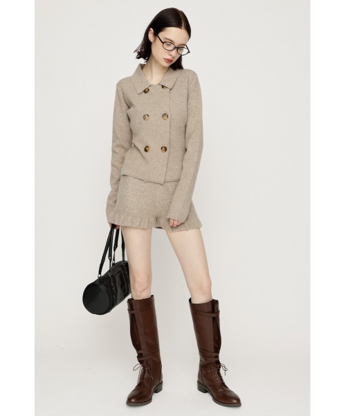 SLY(スライ)の「FRILL KNIT S/PT フリルニットショートパンツ 秋服 ニットパンツ(スラックス・レディース・ブラック/ベージュ/ダークグレー・FREE)」の15枚目の写真