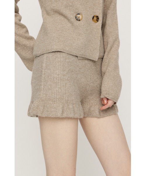 SLY(スライ)の「FRILL KNIT S/PT フリルニットショートパンツ 秋服 ニットパンツ(スラックス・レディース・ブラック/ベージュ/ダークグレー・FREE)」の17枚目の写真