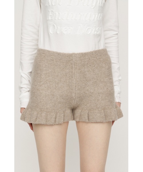 SLY(スライ)の「FRILL KNIT S/PT フリルニットショートパンツ 秋服 ニットパンツ(スラックス・レディース・ブラック/ベージュ/ダークグレー・FREE)」の18枚目の写真