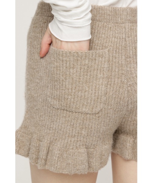 SLY(スライ)の「FRILL KNIT S/PT フリルニットショートパンツ 秋服 ニットパンツ(スラックス・レディース・ブラック/ベージュ/ダークグレー・FREE)」の22枚目の写真