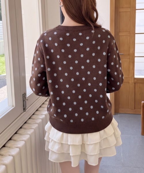 Ada.(エイダ)の「ドット柄 クルーネック ニット カーディガン(カーディガン/ボレロ・レディース・ネイビー/ホワイト/グレー/ブラウン・FREE)」の21枚目の写真