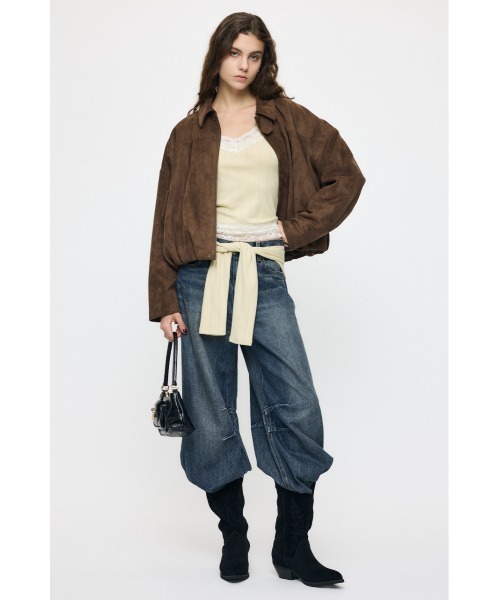 MOUSSY(マウジー)の「【26年AW新作】F/SUEDE PUFFER ブルゾン(ブルゾン・レディース・ブラウン/ネイビー/カーキ・FREE)」の7枚目の写真
