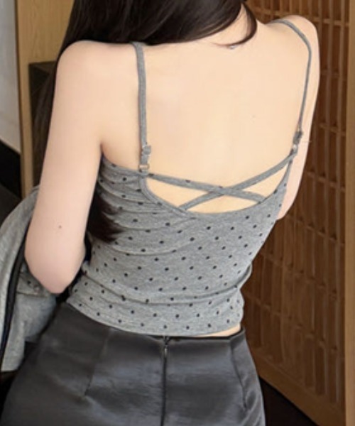 FLINEA(フリネア)の「ドット柄キャミソールカップ付き(キャミソール・レディース・ホワイト/イエロー/ブラック/グレー・FREE)」の11枚目の写真