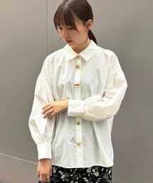 le.coeur blanc | TORRAZZO DONNA別注 ビジューギャザーシャツ(シャツ/ブラウス)