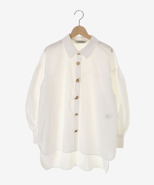le.coeur blanc(ルクールブラン)の「TORRAZZO DONNA別注 ビジューギャザーシャツ(シャツ/ブラウス・レディース・ネイビー/ホワイト・38)」の3枚目の写真