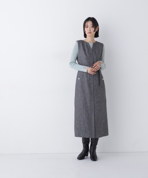 NATURAL BEAUTY BASIC(ナチュラルビューティーベーシック)の「ナロージャンスカ(ジャンパースカート・レディース・ブラック系その他2/ベージュ系その他・MEDIUM/SMALL/X-SMALL)」の5枚目の写真