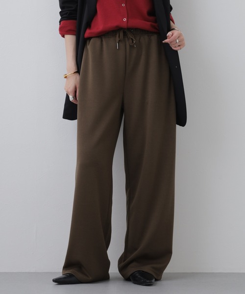 atONE(アットワン)の「ダブルフェイススウェットワイドパンツ(スウェットパンツ・レディース・ブラック/ブラウン系その他4/杢グレー・M)」の3枚目の写真