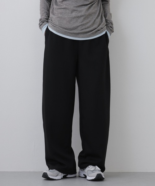 atONE(アットワン)の「ダブルフェイススウェットワイドパンツ(スウェットパンツ・レディース・ブラック/ブラウン系その他4/杢グレー・M)」の1枚目の写真