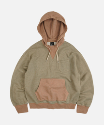 COLOR BLOCK POCKET HOODY _ MUSTARD