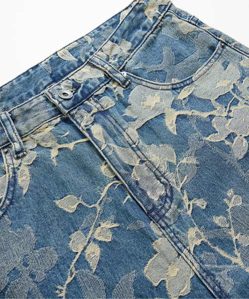 HOOK（フック）の「HOOK 花柄レースウォッシュワイドカーブデニムパンツ（デニムパンツ・メンズ・ブルー・S/M/L）」の14枚目の写真