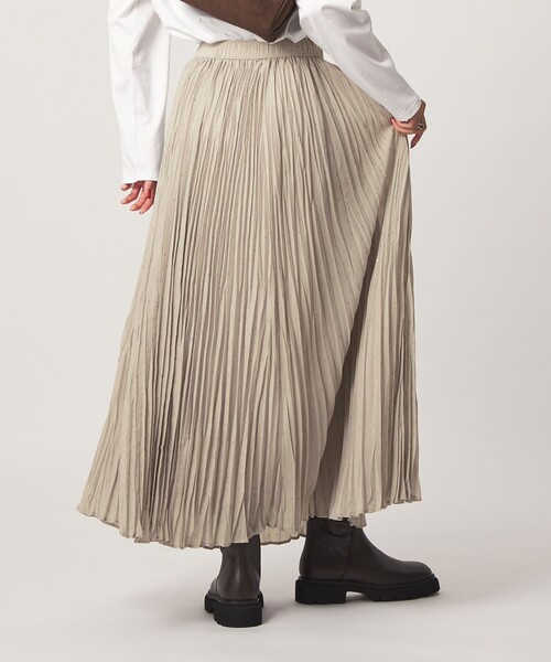 green label relaxing（グリーンレーベルリラクシング）の「［size SHORT/TALLあり］ドット プリーツ スカート（スカート・レディース・ネイビー/ライトグレー/ブラウン・FREE/SHORT/TALL）」の7枚目の写真