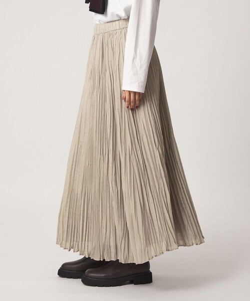 green label relaxing（グリーンレーベルリラクシング）の「［size SHORT/TALLあり］ドット プリーツ スカート（スカート・レディース・ネイビー/ライトグレー/ブラウン・FREE/SHORT/TALL）」の8枚目の写真
