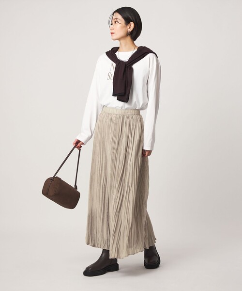 green label relaxing（グリーンレーベルリラクシング）の「［size SHORT/TALLあり］ドット プリーツ スカート（スカート・レディース・ネイビー/ライトグレー/ブラウン・FREE/SHORT/TALL）」の10枚目の写真