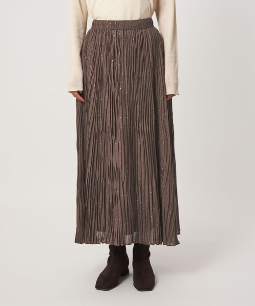 green label relaxing（グリーンレーベルリラクシング）の「［size SHORT/TALLあり］ドット プリーツ スカート（スカート・レディース・ネイビー/ライトグレー/ブラウン・FREE/SHORT/TALL）」の16枚目の写真