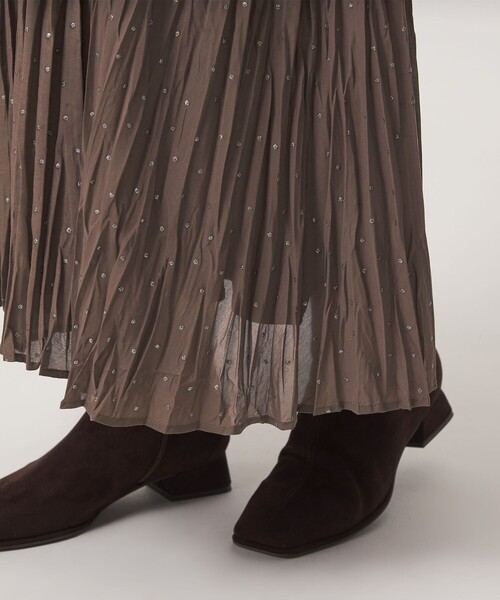 green label relaxing（グリーンレーベルリラクシング）の「［size SHORT/TALLあり］ドット プリーツ スカート（スカート・レディース・ネイビー/ライトグレー/ブラウン・FREE/SHORT/TALL）」の21枚目の写真