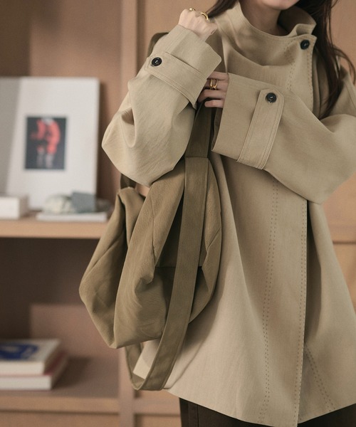 LAULEN(ローレン)の「soft drape shoulder bag /ソフトドレープショルダーバッグ(ショルダーバッグ・レディース・ブラウン/ベージュ/カーキ・FREE)」の3枚目の写真