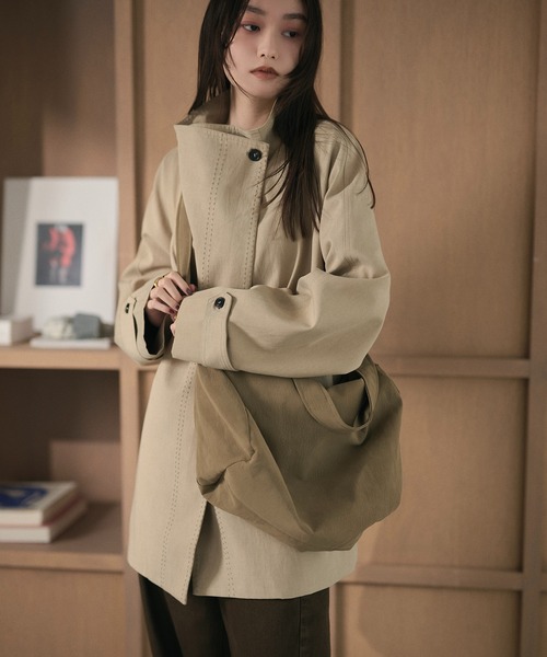 LAULEN(ローレン)の「soft drape shoulder bag /ソフトドレープショルダーバッグ(ショルダーバッグ・レディース・ブラウン/ベージュ/カーキ・FREE)」の5枚目の写真