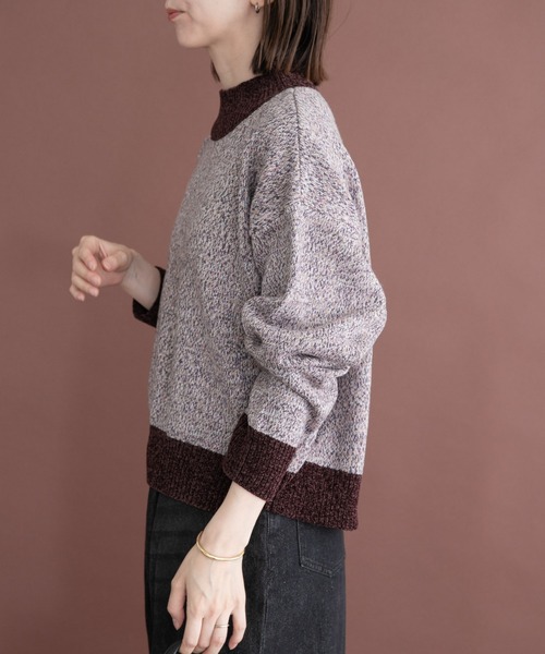 ITEMS URBANRESEARCH(アイテムズ アーバンリサーチ)の「モールミックスハイネックトニット(ニット/セーター・レディース・ブラック/ベージュ/ボルドー・FREE)」の12枚目の写真