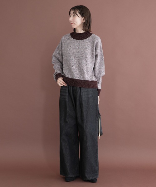 ITEMS URBANRESEARCH(アイテムズ アーバンリサーチ)の「モールミックスハイネックトニット(ニット/セーター・レディース・ブラック/ベージュ/ボルドー・FREE)」の14枚目の写真