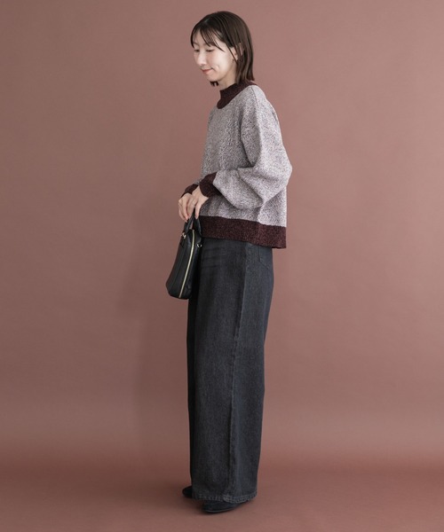 ITEMS URBANRESEARCH(アイテムズ アーバンリサーチ)の「モールミックスハイネックトニット(ニット/セーター・レディース・ブラック/ベージュ/ボルドー・FREE)」の15枚目の写真